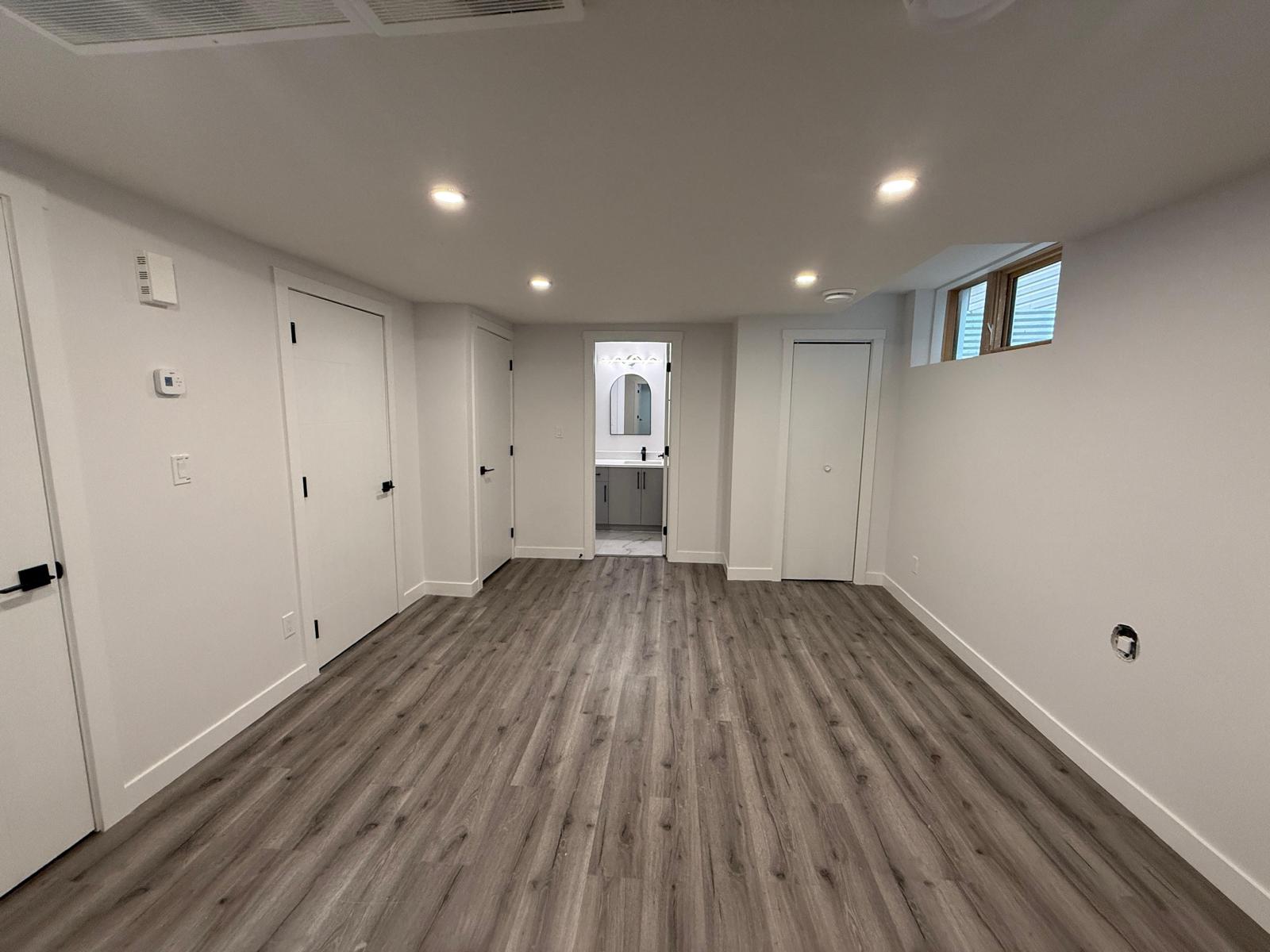 Finished basement living area
