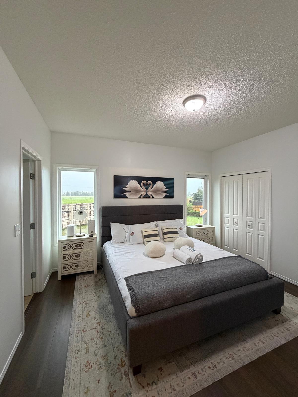 Finished bedroom interior
